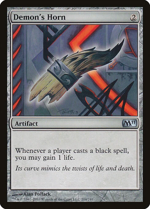 Demon's Horn, carta Magic di tipo Artifact illustrata da Alan Pollack