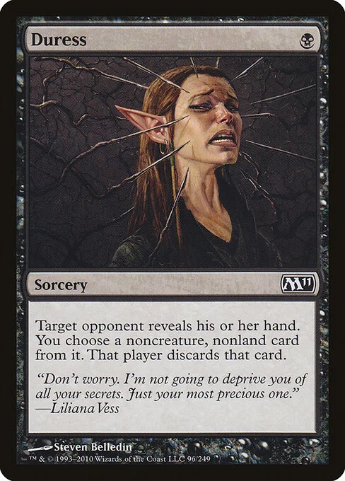 Duress, carta Magic di tipo Sorcery illustrata da Steven Belledin