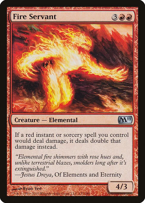 Fire Servant, carta Magic di tipo Creature — Elemental illustrata da Ryan Yee