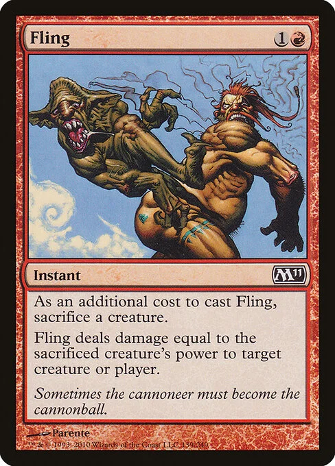 Fling, carta Magic di tipo Instant illustrata da Paolo Parente