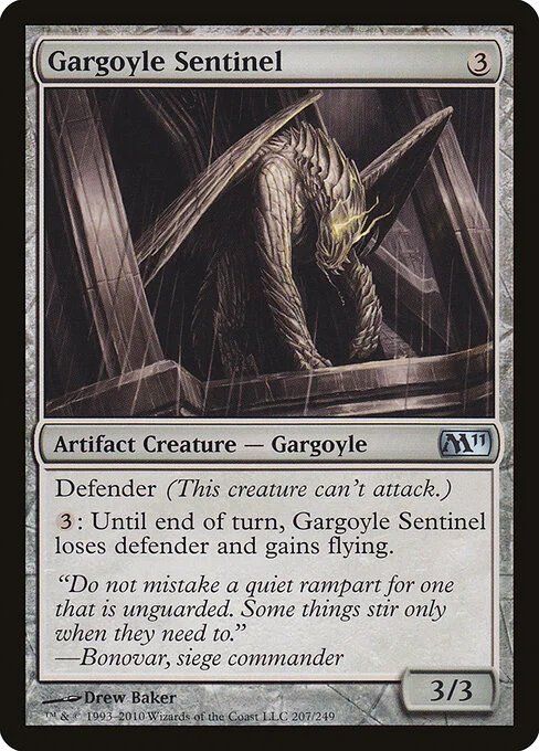 Gargoyle Sentinel, carta Magic di tipo Artifact Creature — Gargoyle illustrata da Drew Baker