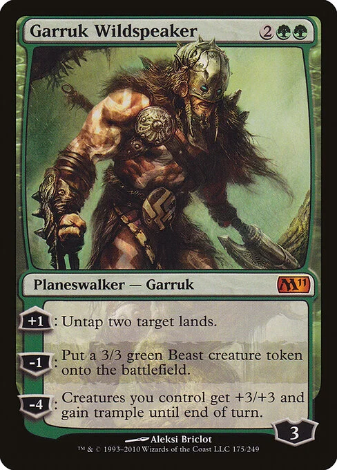 Garruk Wildspeaker, carta Magic di tipo Legendary Planeswalker — Garruk illustrata da Aleksi Briclot