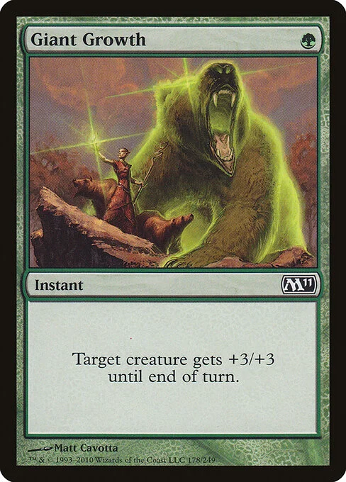 Giant Growth, carta Magic di tipo Instant illustrata da Matt Cavotta