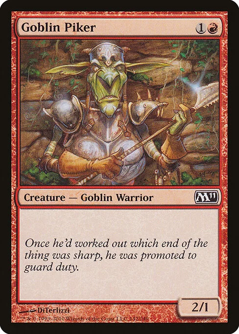 Goblin Piker, carta Magic di tipo Creature — Goblin Warrior illustrata da DiTerlizzi
