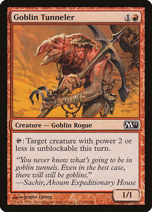 Goblin Tunneler, carta Magic di tipo Creature — Goblin Rogue illustrata da Jesper Ejsing