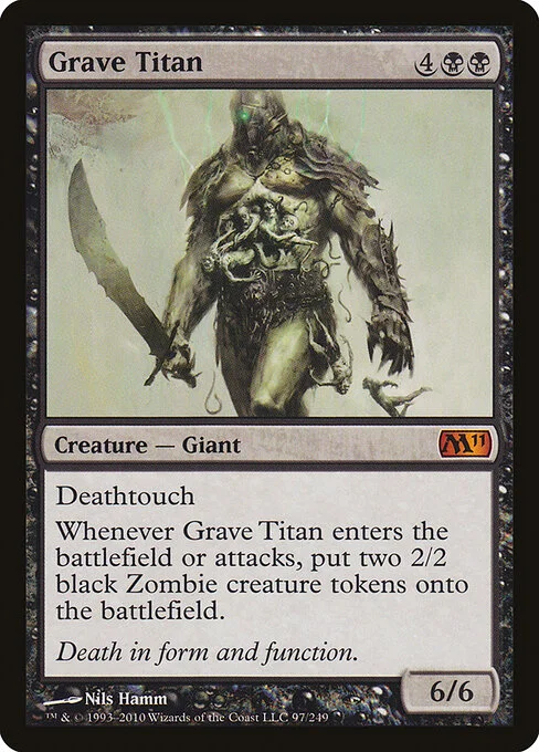 Grave Titan, carta Magic di tipo Creature — Giant illustrata da Nils Hamm