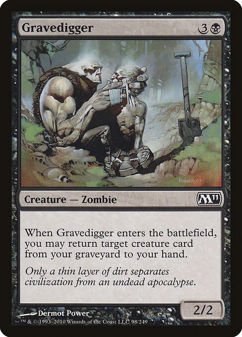 Gravedigger, carta Magic di tipo Creature — Zombie illustrata da Dermot Power