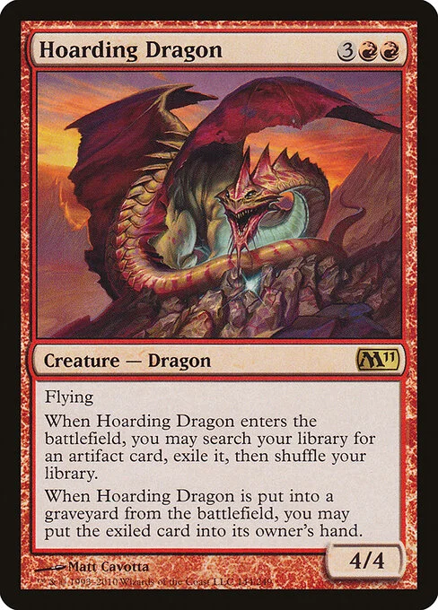 Hoarding Dragon, carta Magic di tipo Creature — Dragon illustrata da Matt Cavotta