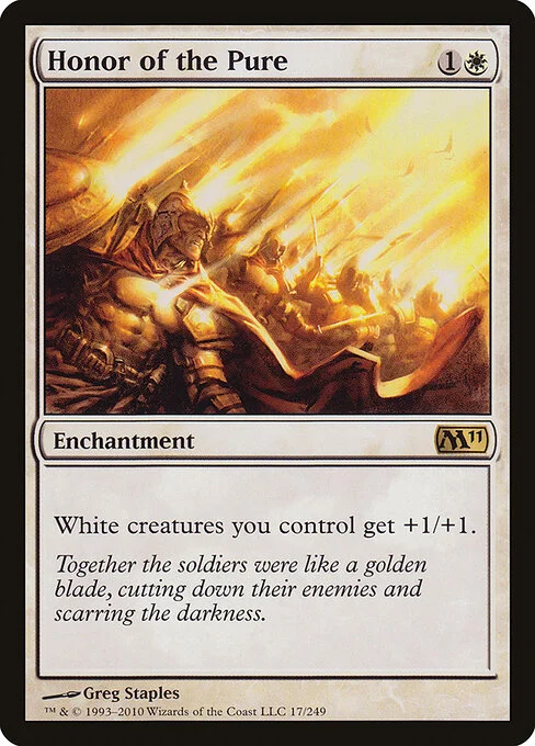 Honor of the Pure, carta Magic di tipo Enchantment illustrata da Greg Staples