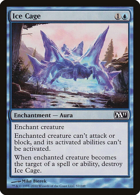 Ice Cage, carta Magic di tipo Enchantment — Aura illustrata da Mike Bierek