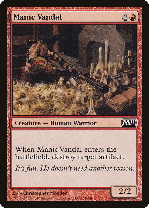 Manic Vandal, carta Magic di tipo Creature — Human Warrior illustrata da Christopher Moeller