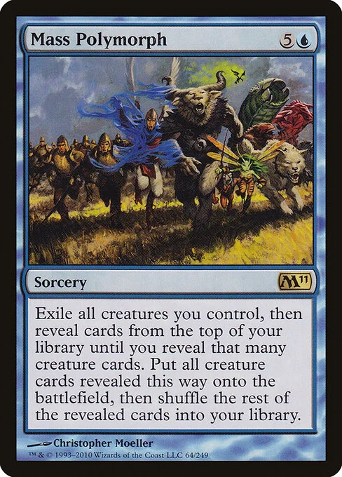 Mass Polymorph, carta Magic di tipo Sorcery illustrata da Christopher Moeller