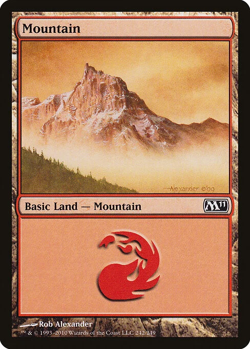 Mountain, carta Magic di tipo Basic Land — Mountain illustrata da Rob Alexander