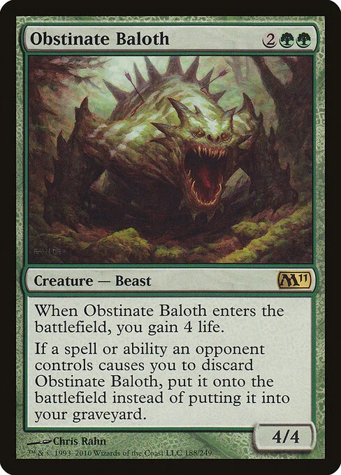 Obstinate Baloth, carta Magic di tipo Creature — Beast illustrata da Chris Rahn