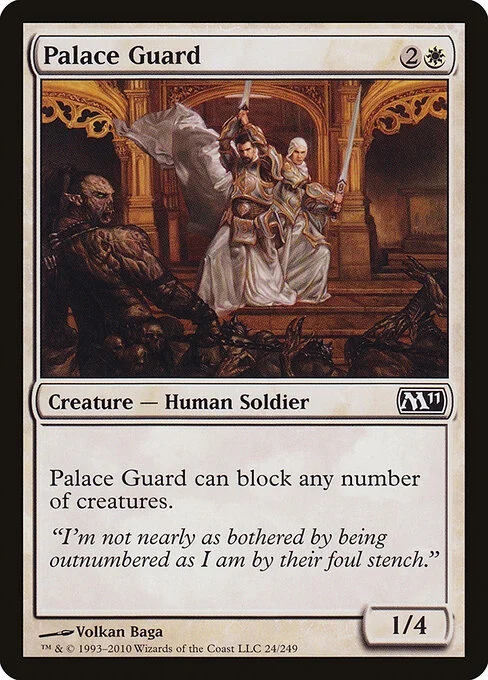 Palace Guard, carta Magic di tipo Creature — Human Soldier illustrata da Volkan Baǵa