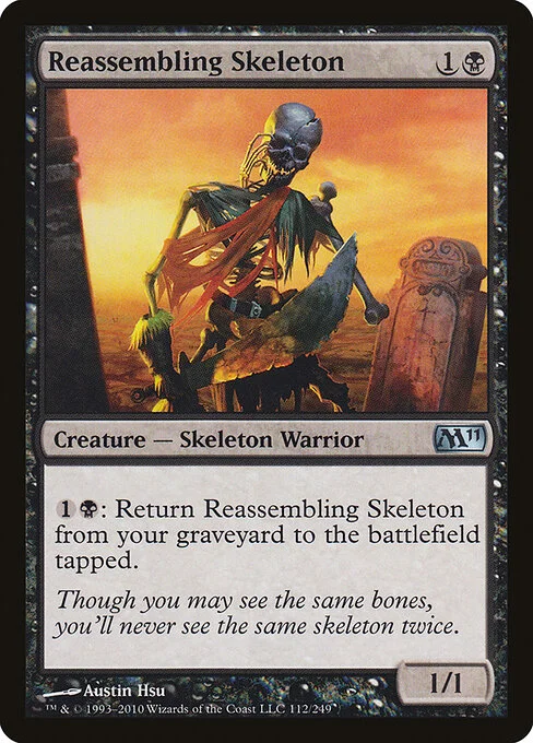 Reassembling Skeleton, carta Magic di tipo Creature — Skeleton Warrior illustrata da Austin Hsu