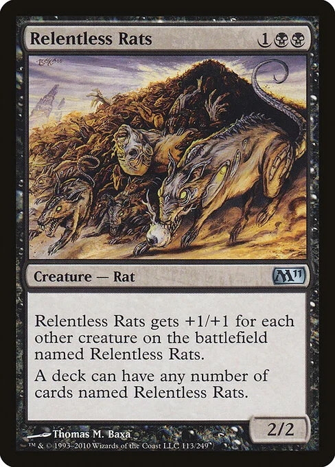 Relentless Rats, carta Magic di tipo Creature — Rat illustrata da Thomas M. Baxa