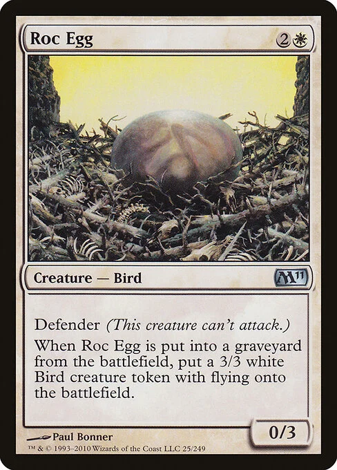 Roc Egg, carta Magic di tipo Creature — Bird Egg illustrata da Paul Bonner