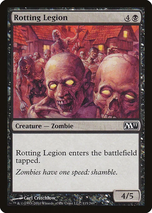 Rotting Legion, carta Magic di tipo Creature — Zombie illustrata da Carl Critchlow