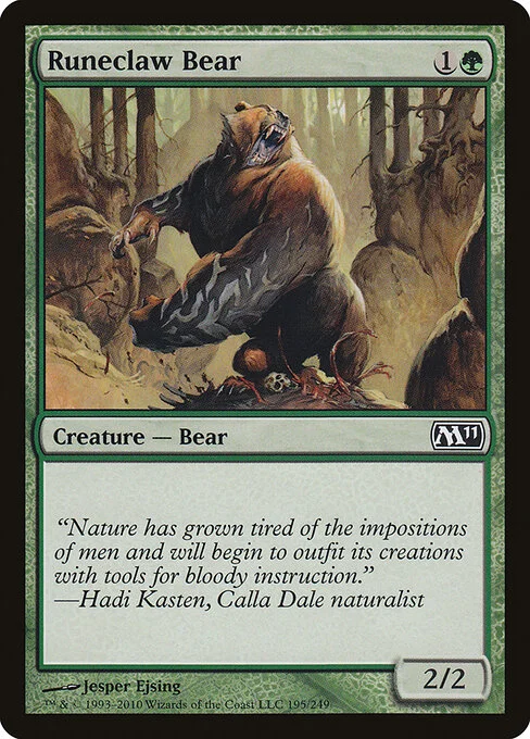 Runeclaw Bear, carta Magic di tipo Creature — Bear illustrata da Jesper Ejsing