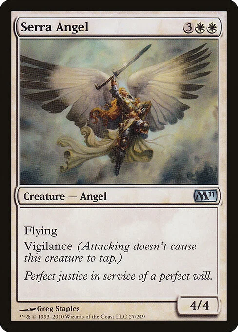 Serra Angel, carta Magic di tipo Creature — Angel illustrata da Greg Staples