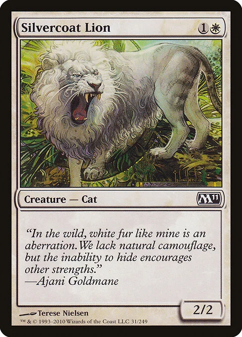 Silvercoat Lion, carta Magic di tipo Creature — Cat illustrata da Terese Nielsen