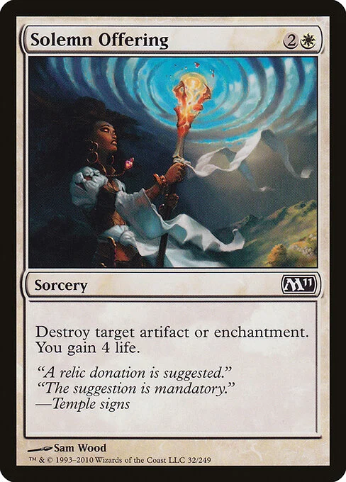 Solemn Offering, carta Magic di tipo Sorcery illustrata da Sam Wood