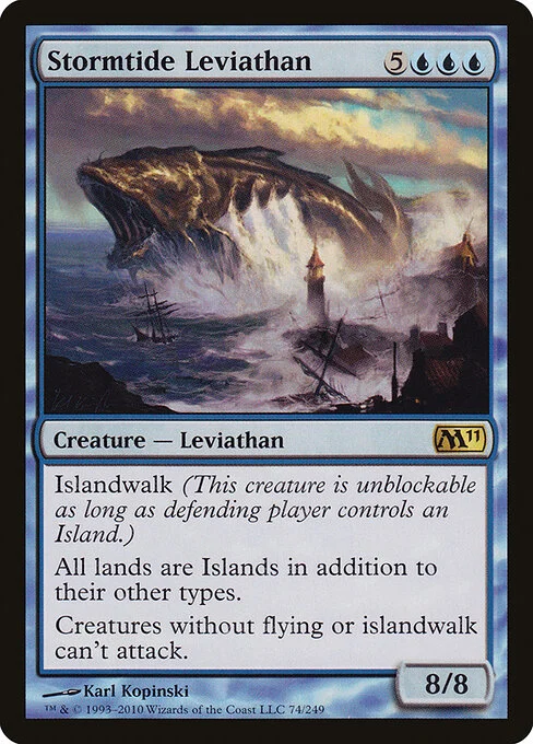 Stormtide Leviathan, carta Magic di tipo Creature — Leviathan illustrata da Karl Kopinski