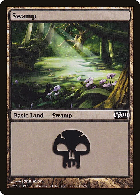 Swamp, carta Magic di tipo Basic Land — Swamp illustrata da John Avon