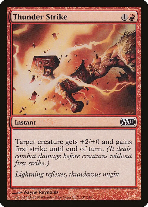 Thunder Strike, carta Magic di tipo Instant illustrata da Wayne Reynolds