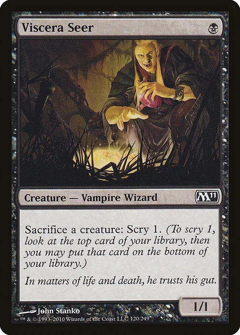 Viscera Seer, carta Magic di tipo Creature — Vampire Wizard illustrata da John Stanko