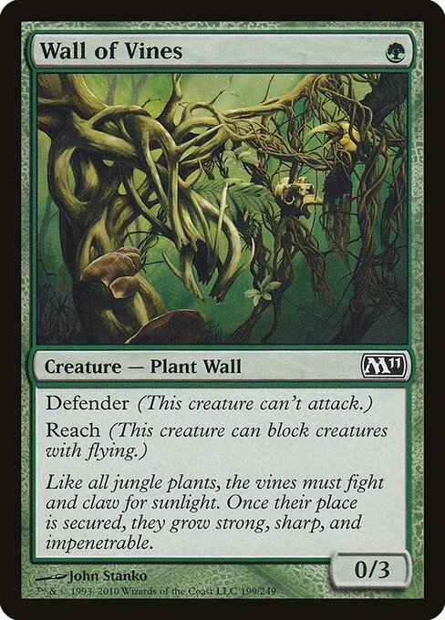 Wall of Vines, carta Magic di tipo Creature — Plant Wall illustrata da John Stanko