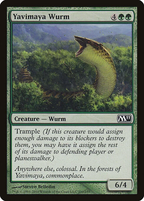 Yavimaya Wurm, carta Magic di tipo Creature — Wurm illustrata da Steven Belledin