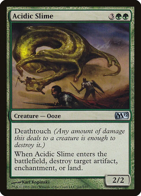 Acidic Slime, carta Magic di tipo Creature — Ooze illustrata da Karl Kopinski