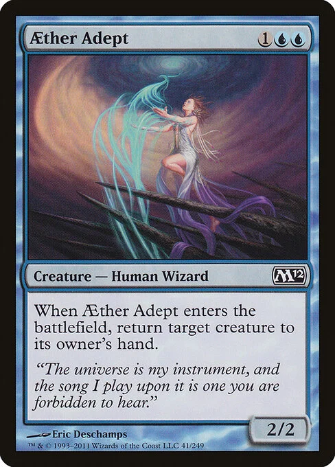 Aether Adept, carta Magic di tipo Creature — Human Wizard illustrata da Eric Deschamps