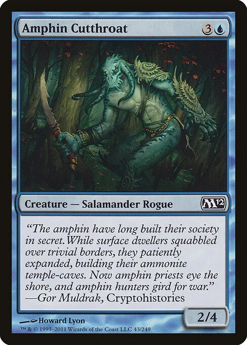 Amphin Cutthroat, carta Magic di tipo Creature — Salamander Rogue illustrata da Howard Lyon