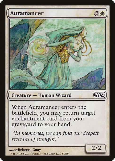 Auramancer, carta Magic di tipo Creature — Human Wizard illustrata da Rebecca Guay