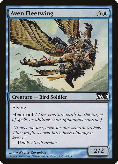 Aven Fleetwing, carta Magic di tipo Creature — Bird Soldier illustrata da Wayne Reynolds