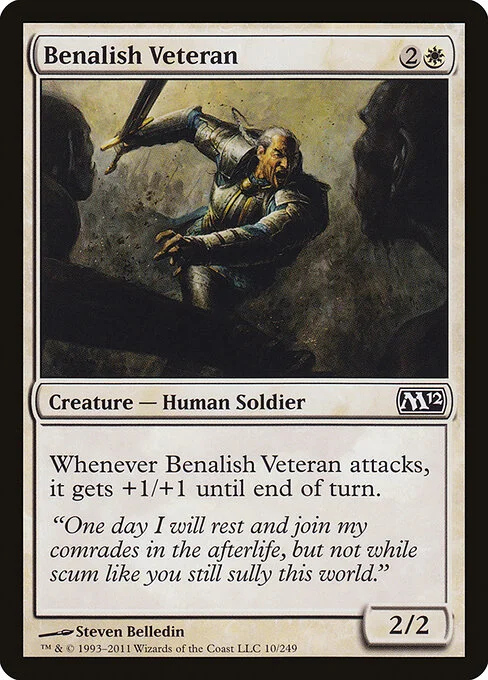 Benalish Veteran, carta Magic di tipo Creature — Human Soldier illustrata da Steven Belledin
