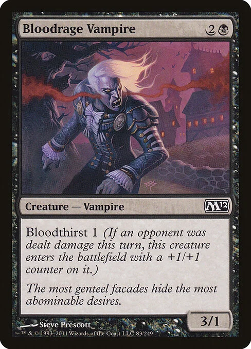 Bloodrage Vampire, carta Magic di tipo Creature — Vampire illustrata da Steve Prescott