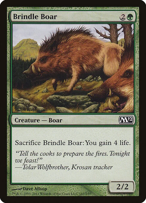 Brindle Boar, carta Magic di tipo Creature — Boar illustrata da Dave Allsop