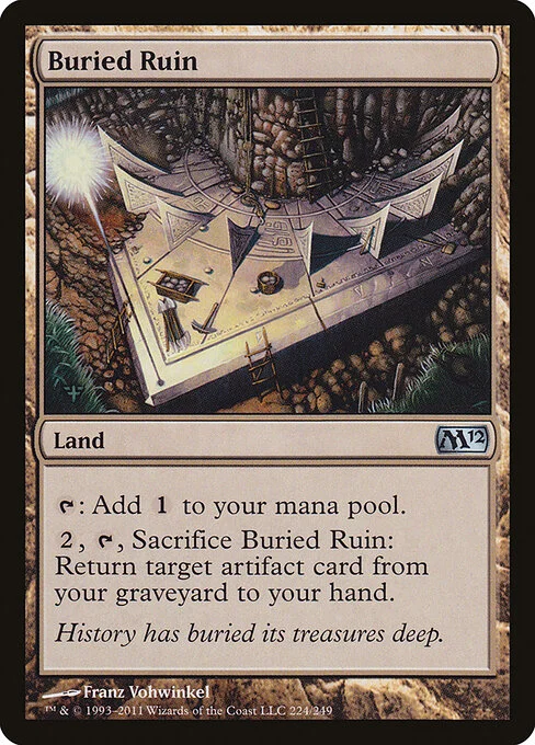 Buried Ruin, carta Magic di tipo Land illustrata da Franz Vohwinkel