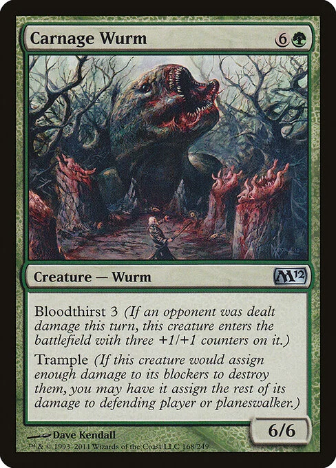 Carnage Wurm, carta Magic di tipo Creature — Wurm illustrata da Dave Kendall