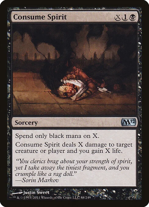 Consume Spirit, carta Magic di tipo Sorcery illustrata da Justin Sweet