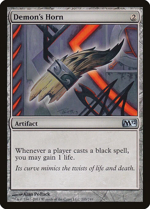 Demon's Horn, carta Magic di tipo Artifact illustrata da Alan Pollack