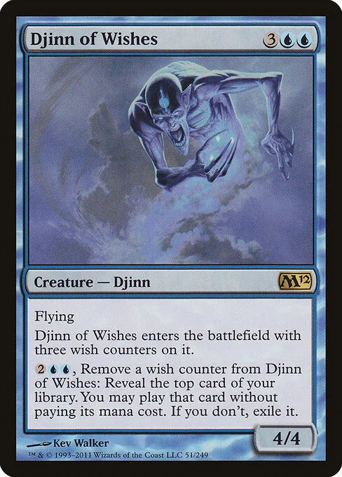Djinn of Wishes, carta Magic di tipo Creature — Djinn illustrata da Kev Walker