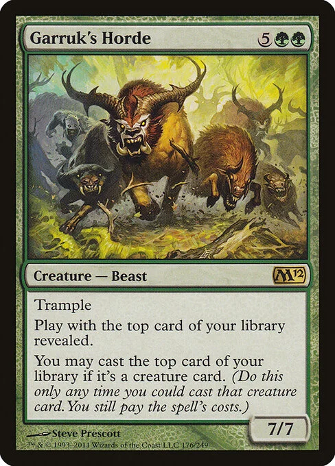 Garruk's Horde, carta Magic di tipo Creature — Beast illustrata da Steve Prescott