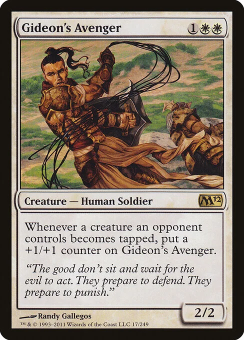 Gideon's Avenger, carta Magic di tipo Creature — Human Soldier illustrata da Randy Gallegos
