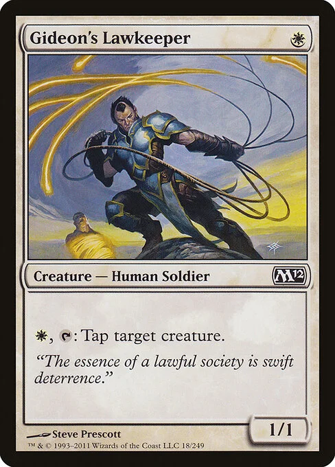 Gideon's Lawkeeper, carta Magic di tipo Creature — Human Soldier illustrata da Steve Prescott