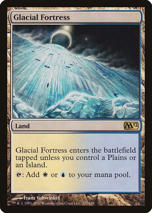 Glacial Fortress, carta Magic di tipo Land illustrata da Franz Vohwinkel